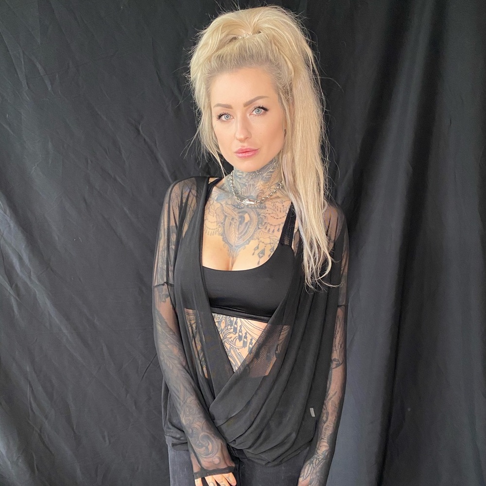 Sheer Mesh Long Sleeve Tunic